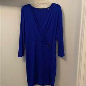Tahari blue wrap dress